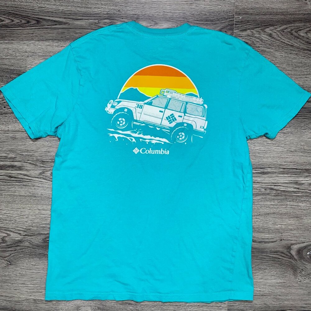 Men's Large Columbia Teal Kono Graphic T-shirt